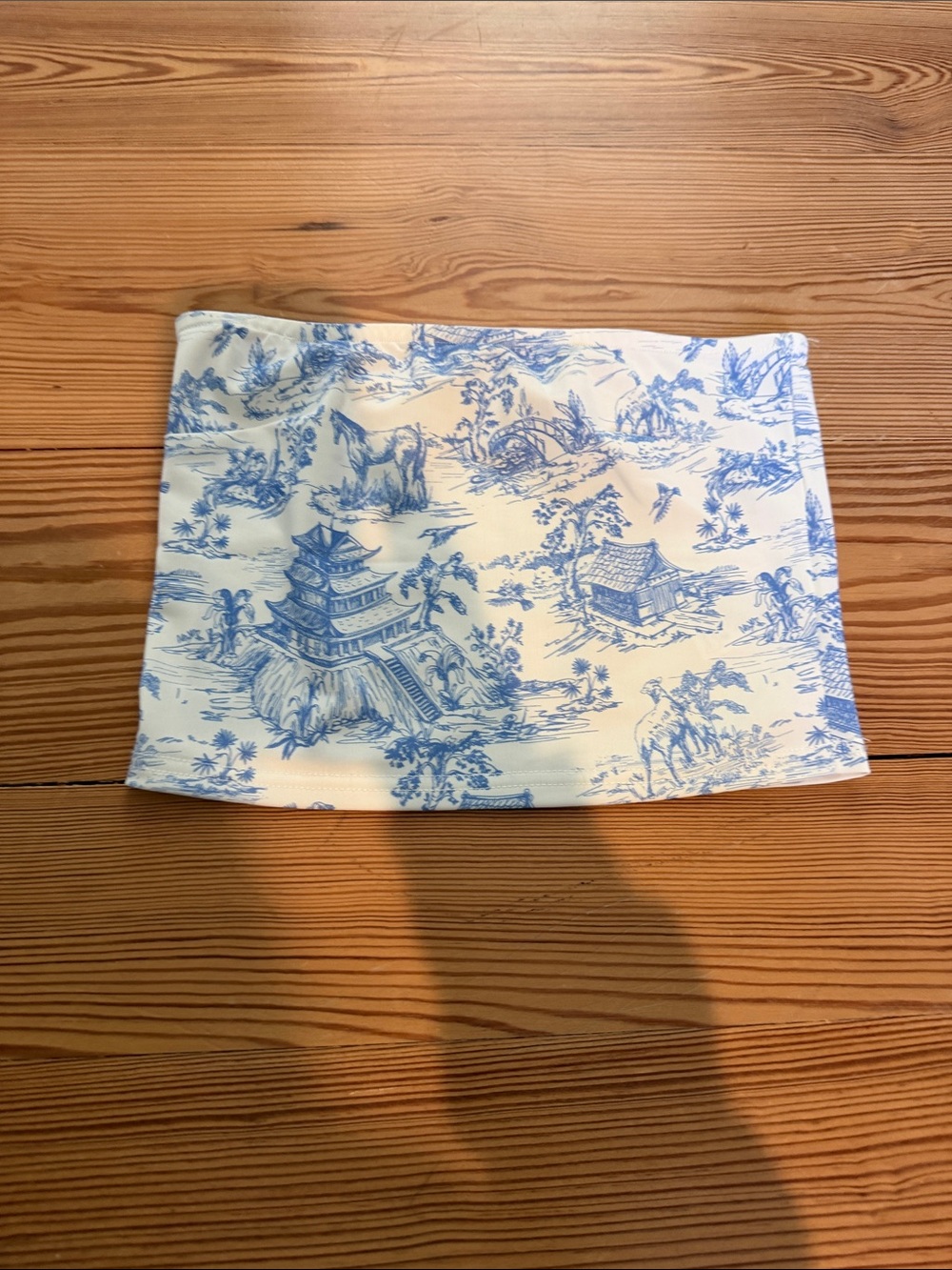 Edikted Blue & White Tube Top size xs